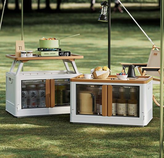 【TenK+】All-in-one foldable hard shell storage box and table