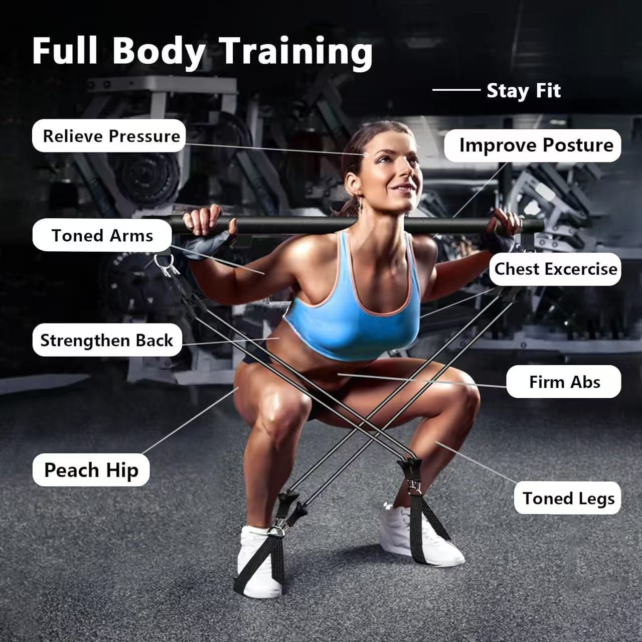 Multifunction Resistance Bar Set – Full Body Workout System