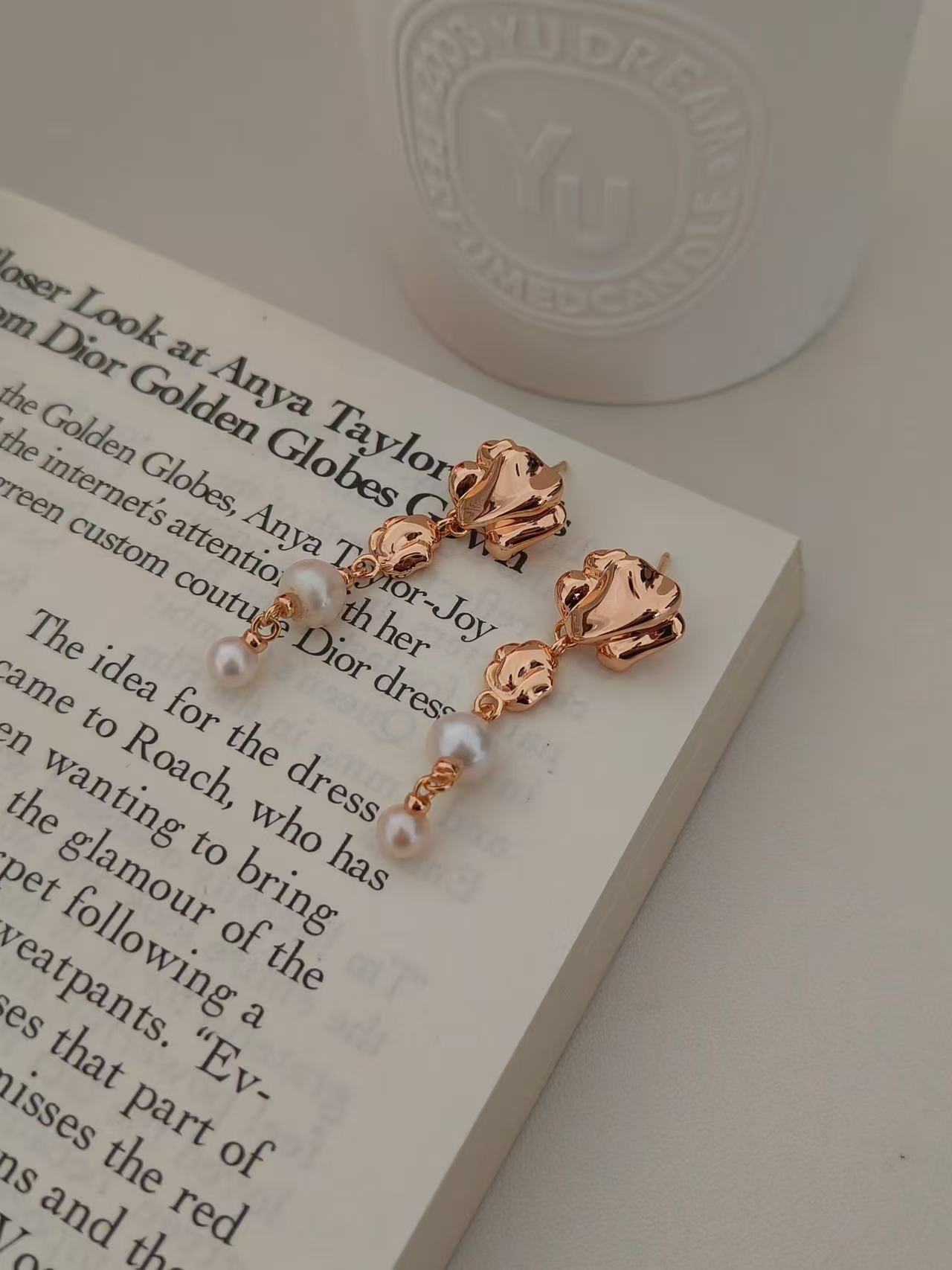 freshwater pearl long earrings